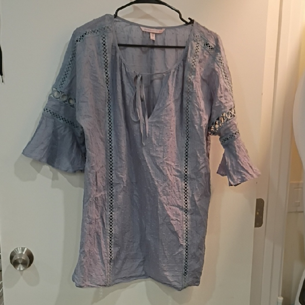 Victoria's Secret Light Blue Tunic with Lace Detail